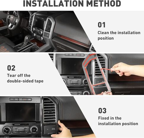 Compatible with Ford F150 Interior Accessories Center Console Dash Panel Cover trim Kits Interior Decoration Trim Kits Compatible with Ford F150 Accessories 2015-2020(5pcs/set,Carbon Fiber Black) in Saudi Arabia