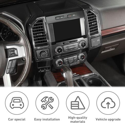 Compatible with Ford F150 Interior Accessories Center Console Dash Panel Cover trim Kits Interior Decoration Trim Kits Compatible with Ford F150 Accessories 2015-2020(5pcs/set,Carbon Fiber Black) in Saudi Arabia