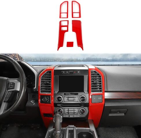 Compatible with Ford F150 Interior Accessories Center Console Dash Panel Cover trim Kits Interior Decoration Trim Kits Compatible with Ford F150 Accessories 2015-2020(5pcs/set,Carbon Fiber Black) in Saudi Arabia