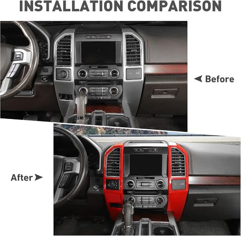 Compatible with Ford F150 Interior Accessories Center Console Dash Panel Cover trim Kits Interior Decoration Trim Kits Compatible with Ford F150 Accessories 2015-2020(5pcs/set,Carbon Fiber Black) in Saudi Arabia