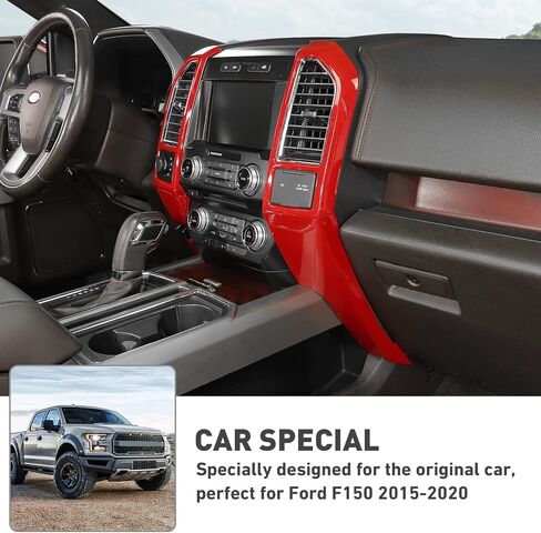Compatible with Ford F150 Interior Accessories Center Console Dash Panel Cover trim Kits Interior Decoration Trim Kits Compatible with Ford F150 Accessories 2015-2020(5pcs/set,Carbon Fiber Black) in Saudi Arabia