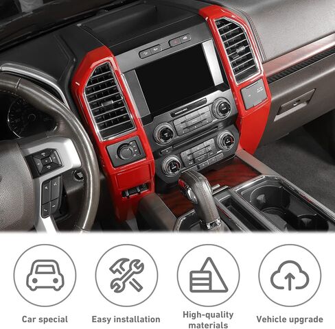 Compatible with Ford F150 Interior Accessories Center Console Dash Panel Cover trim Kits Interior Decoration Trim Kits Compatible with Ford F150 Accessories 2015-2020(5pcs/set,Carbon Fiber Black) in Saudi Arabia