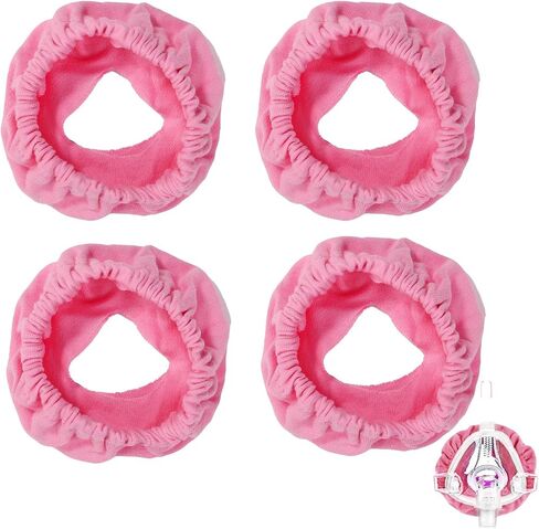 4pcs Mask Cushion Covers Mask Liners for CPAP, Soft Mask Liners for Most CPAP Full Face Masks, Elastic Face Cushion Pads Covers, Reducing Indentation Marks (Pink) in Saudi Arabia