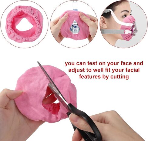 4pcs Mask Cushion Covers Mask Liners for CPAP, Soft Mask Liners for Most CPAP Full Face Masks, Elastic Face Cushion Pads Covers, Reducing Indentation Marks (Pink) in Saudi Arabia