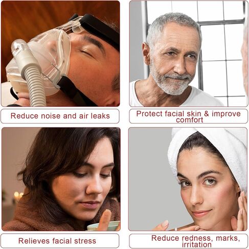 4pcs Mask Cushion Covers Mask Liners for CPAP, Soft Mask Liners for Most CPAP Full Face Masks, Elastic Face Cushion Pads Covers, Reducing Indentation Marks (Pink) in Saudi Arabia