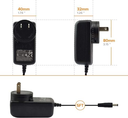 مصدر طاقة تيار مستمر 12 فولت 2 أمبير، محول تيار متردد مثبت على الحائط 4.0 مم * 1.7 مم، سلك طاقة تيار مستمر لكاميرات المسار in Kuwait