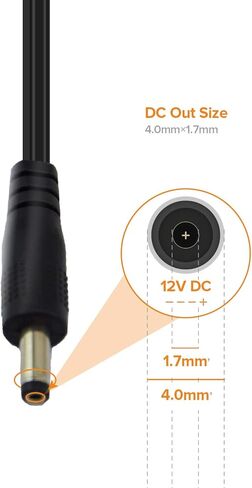 مصدر طاقة تيار مستمر 12 فولت 2 أمبير، محول تيار متردد مثبت على الحائط 4.0 مم * 1.7 مم، سلك طاقة تيار مستمر لكاميرات المسار in Kuwait