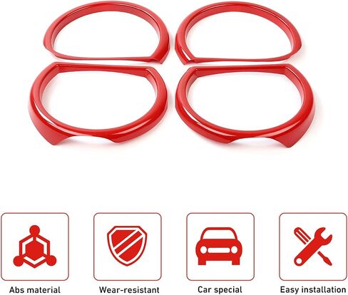 Linskip Front Headlight Ring Trim Compatible with Dodge Challenger 2015 2016 2017 2018 2019 2020 2021 2022 2023, Challenger Headlight Bezel Cover, Challenger Exterior Accessories(red) in Saudi Arabia