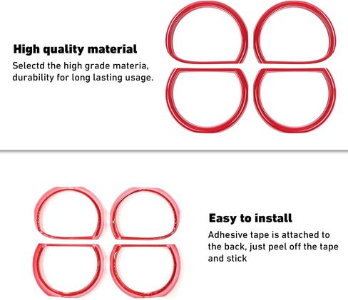 Linskip Front Headlight Ring Trim Compatible with Dodge Challenger 2015 2016 2017 2018 2019 2020 2021 2022 2023, Challenger Headlight Bezel Cover, Challenger Exterior Accessories(red) in Saudi Arabia