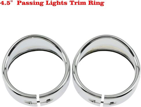 HDBUBALUS Visor Style 7 inch Headlight Trim Ring 4 1/2" Fog Light Trim Ring Turn Signal Trim Ring Set Fit for Harley Softail Touring Chrome in Saudi Arabia
