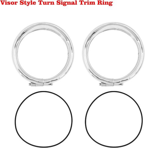 HDBUBALUS Visor Style 7 inch Headlight Trim Ring 4 1/2" Fog Light Trim Ring Turn Signal Trim Ring Set Fit for Harley Softail Touring Chrome in Saudi Arabia