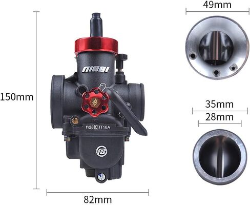 NIBBI High Performance Speed Modified Carburetor Kit PE28MM Carburetor GY6 Curved Pipe 185mmThrottle Line Handlebar 48MM Air Filter Fit GY6 Engine Scooter 150CC-250CC in Saudi Arabia