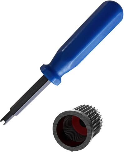 10Pcs 6523339 Screwdriver Valve Core w/ 8 Tire Valve dust Cap for Car Motorcycle Truck Bike Screwdriver Valve Stem Remover Tire Core Repair Install Tool 6523339 (10Pcs Short Blue Handle) in Saudi Arabia