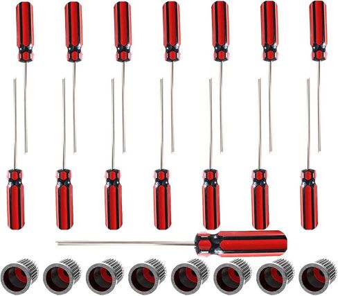 10Pcs 6523339 Screwdriver Valve Core w/ 8 Tire Valve dust Cap for Car Motorcycle Truck Bike Screwdriver Valve Stem Remover Tire Core Repair Install Tool 6523339 (10Pcs Short Blue Handle) in Saudi Arabia