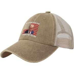 I'm Voting for The Convicted Felon Funny Pro Trump Mugshot 2024 Trucker Mesh Hat Classic Trucker Cap