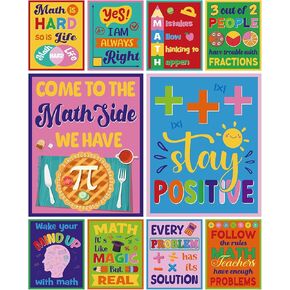 10 Pcs Math Classroom Wall Decor Math Educational Poster for Classroom Inspirational Education Poster Growth Mindset Bulletin Board Set for Middle High School Math Teacher 11 x 14 Inch in Saudi Arabia