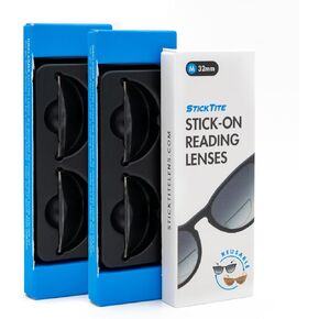 StickTite 32 mm stick-on bifocal lenses - instantly convert sunglasses into magnified, bifocal sunglasses. Reusable lenses