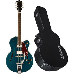 حزمة جيتار كهربائي Gretsch G2420T Streamliner مكون من 6 أوتار (ياقوتي منتصف الليل) مع علبة هيكل مجوفة Gretsch G2420T (أسود) (عنصران) in Kuwait
