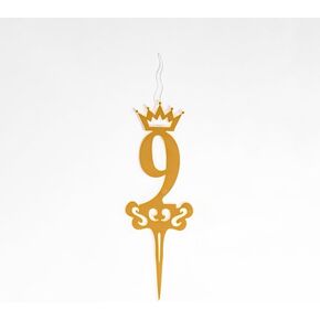 Number 5 Candle Topper Gold | Food-Safe & Reusable | Birthday, Anniversary, Milestone Celebration, Wedding, Party Cake Decoration | Elegant Number Candle for Kids & Adults