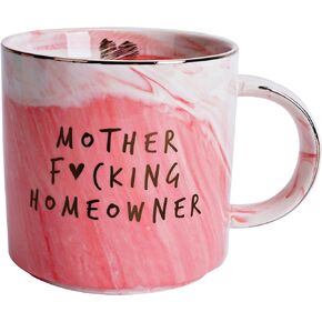 Hendson Housewarming Gifts for Women - First Home House Gifts For New Home Owner - Funny First Time House Warming Gift Ideas - Mother Homeowner - Pink Marble Mug Presents, 11.5oz Coffee Cup