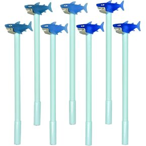 9PCS Novelty Shark Pens Cartoon Shark Gel Pens Sea Animal Gel Pen 0.5 Point Black Ink For School Office Party Gift Christmas