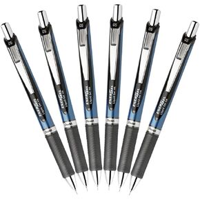 Pentel EnerGel Deluxe RTX Retractable Liquid Gel Pen, 0.5mm, Needle Tip, Black Ink, 6-Count