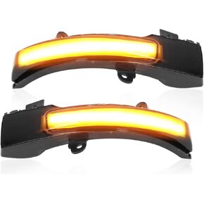 EVGATSAUTO Side Mirror Turn Signal Light, Pair of Left Right Side Mirror Dynamic Turn Signal Light Smoked Lens Replacement for Lancer Outlander ASX