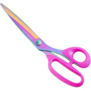 Fabric Scissors Stainless Steel Multi-Purpose shearswith Professional Titanium Coating forfor cutting clothes Leather Sewing Home and Office10 in