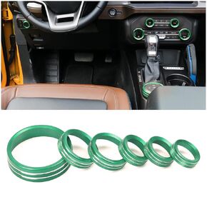 Air Conditioner Headlight Control Switch Knob Cover Trim for 2021 2022 2023 2024 New Ford Bronco Sport Interior Accessories Audio 4 Wheel Drive Trailer Gear Shift Aluminum Decoration 7 Pack Red