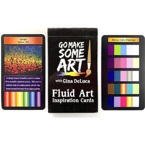 Go Make Some Art! Fluid Art Inspiration Cards - 42 Techniques and Over 120 Color Palettes - Fluid Acrylic Paint Pouring Project Ideas - Gifts for Artists