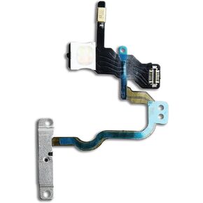 Johncase New OEM Power Button On/Off Switch Flash Light Mic Flex Cable W/Brackets Pre-Installed Replacement Parts Compatible for iPhone X (All Carriers)