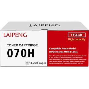 Compatible 070 H 070H CRG070H CRG-070H ( 070 CRG070 ) Toner Cartridge High Capacity 10200 Pages for Canon imageCLASS MF461dw MF462dw MF465dw LBP243dw LBP246dw LBP247dw Printers ( Black x1 )