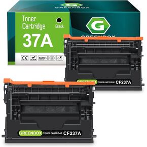 GREENBOX Compatible CF237A Toner Cartridge Replacement for HP 37A CF237A 37X CF237X for HP Enterprise M607 M608 M607n M607dn M608dn M609 MFP M631 M632 M633 Printer (11,000 Pages, 2 Black)