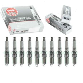 10 pc NGK V-Power Spark Plugs compatible with Ford F-250 Super Duty 6.8L V10 1999-2004