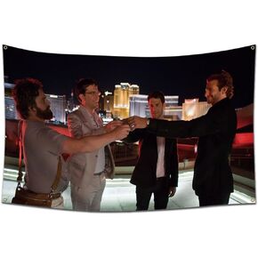 Hangover Wolfpack Rooftop Cheers Toast Flag Tapestry 3x5 Ft College Dorm Bedroom Man Cave Decor