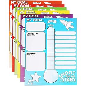 Goal Thermometer Trackers for Classrooms, 6 Pack (17 x 22 in)