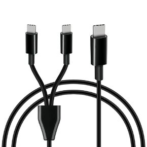 GELRHONR Short USB C Multi Charging Cable,USB C Male to 4 Type-C Male Charge Cable,4 in 1 Charging Cord Compatible with Mobile/Android and More (Black-0.5m-4 USB C)