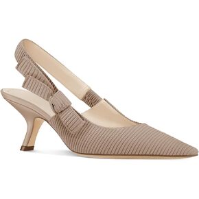 Coutgo Womens Slingback Kitten Heels Closed Pointed Toe Bowknot Knitted Slip On Work Pumps Dress Shoes in Saudi Arabia
