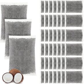 50 Pcs Activated Charcoal Distiller Water Filters, Coconut Shell Replacement Activated Carbon Filter Sachets Compatible with Megahome and Other Countertop Distillers