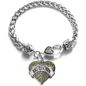 Inspired Silver - Silver Pave Heart Charm Bracelet with Cubic Zirconia Jewelry