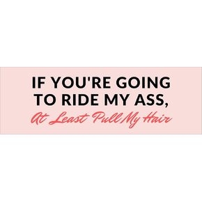 Funny Bumper Sticker Decal If You're Going to Ride My Ass, at Least Pull My Hair