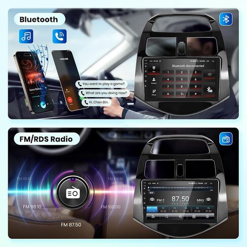 2G+64G Car Radio for Chevrolet Spark 2011-2014 with Wireless Carplay Android Auto - 9 Inch Touch Screen Android 13 Car Radio - GPS/WiFi/Bluetooth/FM/SWC/HD Backup Camera in Saudi Arabia