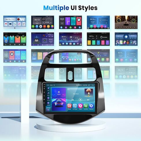 2G+64G Car Radio for Chevrolet Spark 2011-2014 with Wireless Carplay Android Auto - 9 Inch Touch Screen Android 13 Car Radio - GPS/WiFi/Bluetooth/FM/SWC/HD Backup Camera in Saudi Arabia