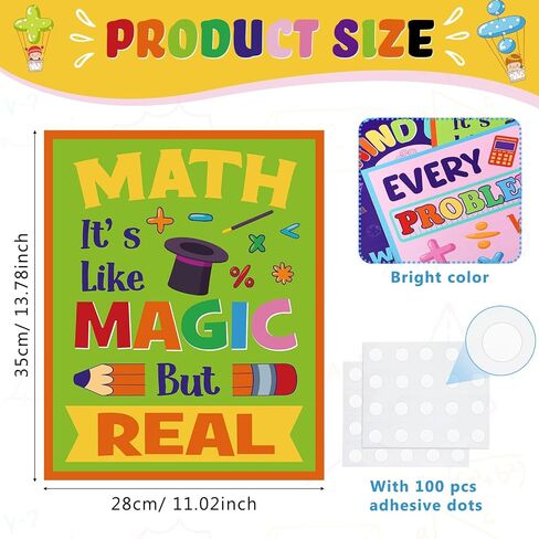 10 Pcs Math Classroom Wall Decor Math Educational Poster for Classroom Inspirational Education Poster Growth Mindset Bulletin Board Set for Middle High School Math Teacher 11 x 14 Inch in Saudi Arabia