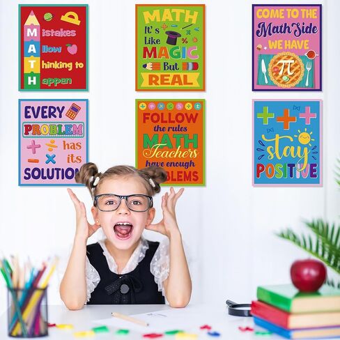 10 Pcs Math Classroom Wall Decor Math Educational Poster for Classroom Inspirational Education Poster Growth Mindset Bulletin Board Set for Middle High School Math Teacher 11 x 14 Inch in Saudi Arabia