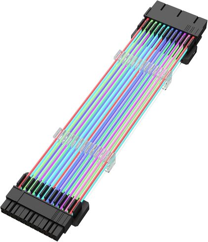 24 Pin RGB Cable Extension Kit, 16AWG PSU PC Cable Extension for All ATX Major Motherboard Cable Management, Support 5V 3Pin Synchronized in Kuwait
