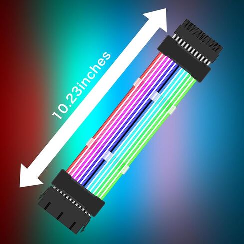24 Pin RGB Cable Extension Kit, 16AWG PSU PC Cable Extension for All ATX Major Motherboard Cable Management, Support 5V 3Pin Synchronized in Kuwait