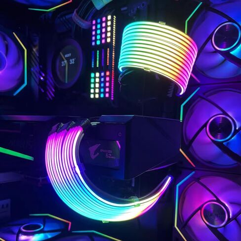 24 Pin RGB Cable Extension Kit, 16AWG PSU PC Cable Extension for All ATX Major Motherboard Cable Management, Support 5V 3Pin Synchronized in Kuwait