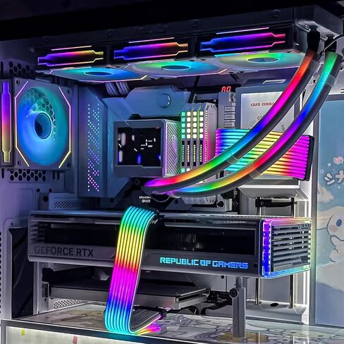 24 Pin RGB Cable Extension Kit, 16AWG PSU PC Cable Extension for All ATX Major Motherboard Cable Management, Support 5V 3Pin Synchronized in Kuwait