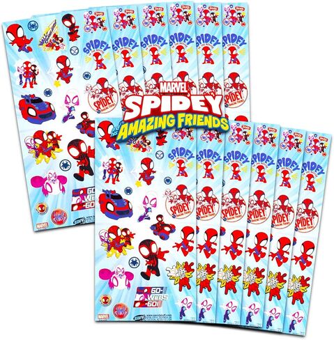مجموعة هدايا الحفلات من Marvel Spidey & Friends للأولاد والبنات ~ 12 عبوة من أوراق الملصقات Spidey & Friends لحقائب الهدايا الجيدة لحفلات أعياد الميلاد للأطفال | لوازم الحفلات سبايدي آند فريندز in Kuwait